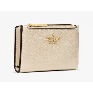 New Kate Spade Juliette Small Bifold Wallet Pebble Leather Light Sand